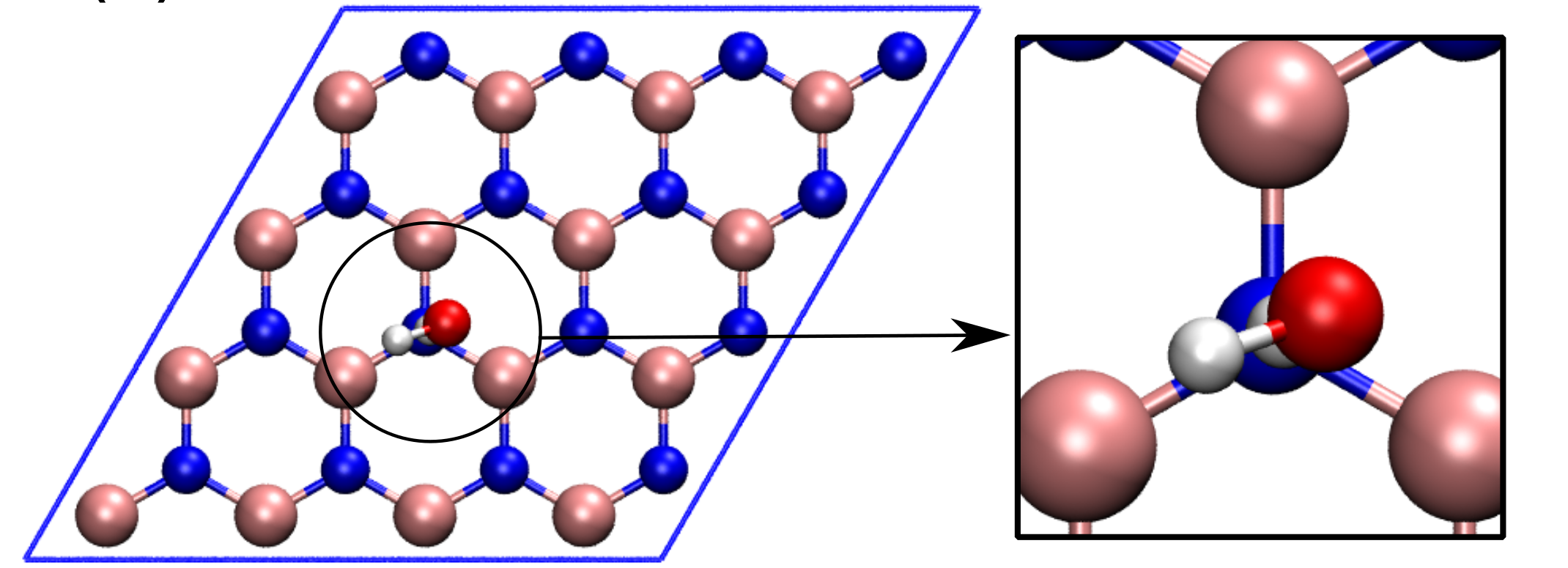 Water adsorption on h-BN